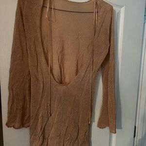 Gold backless beach cover-up